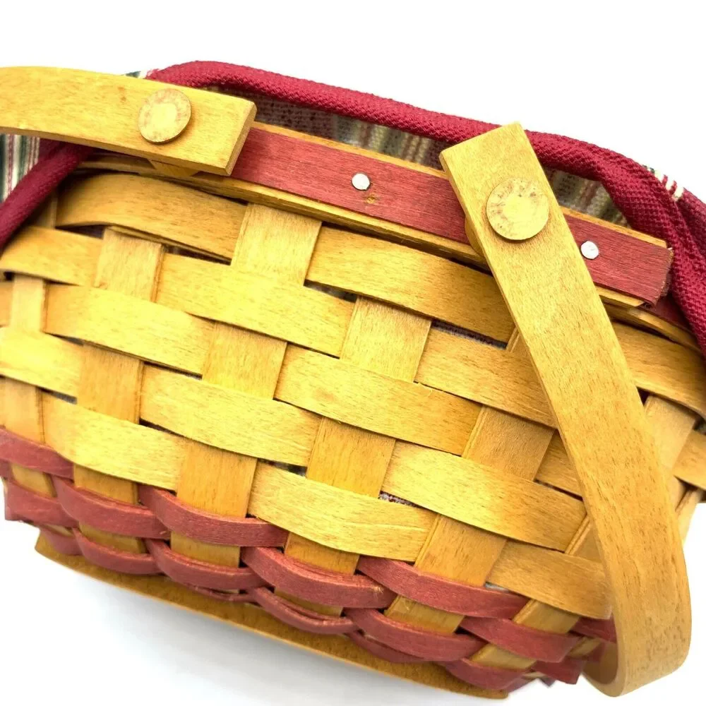 Longaberger 2004 Gumdrop Tree Trimming Limited Basket Fabric Liner Protector Lid